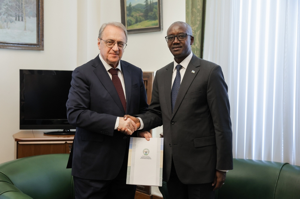 Maj. Gen. Joseph Nzabamwita, Ambassador of the Republic of Rwanda, presented copies of Letters of Credence to H.E. Mikhail Bogdanov, Deputy Minister of Foreign Affairs of the Russian Federation
