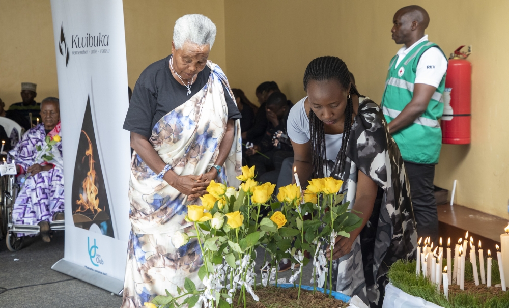 Members of Unity Club Intwararumuri  joined elderly Genocide survivors known as Intwaza during the commemoration of the Genocide against the Tutsi. ALL PHOTOS BY CRAISH BAHIZI