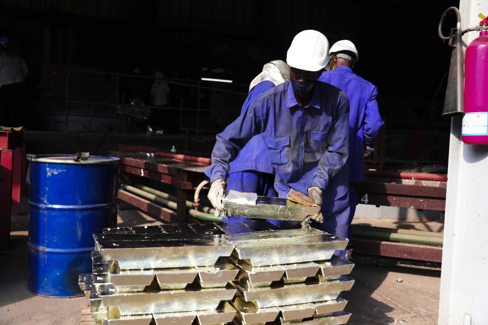Workers at LuNa Smelter, the sole producer and exporter of tin in both Eastern and Central Africa, in Kigali. Photo by Sam Ngendahimana